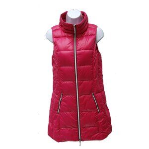 My Anorak Women's Long Puffer Down Vest, Red, S